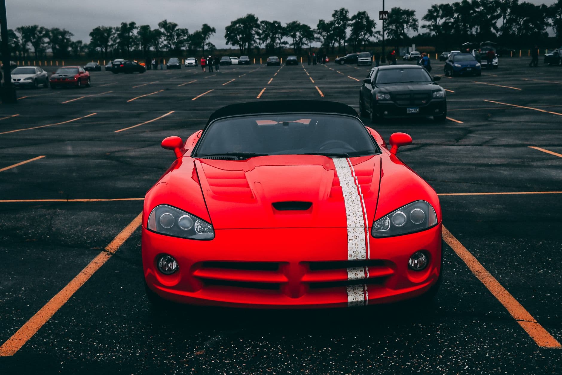 Sports car parking lot