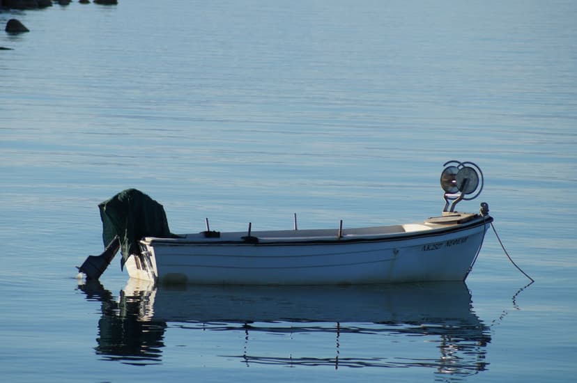 Small fishing boat lake