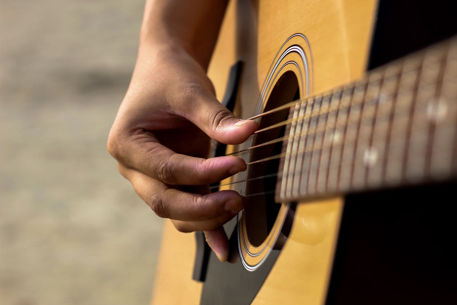 Acoustic guitar playing