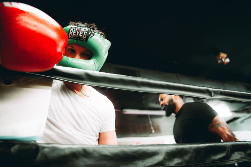 Boxing fighter training gym